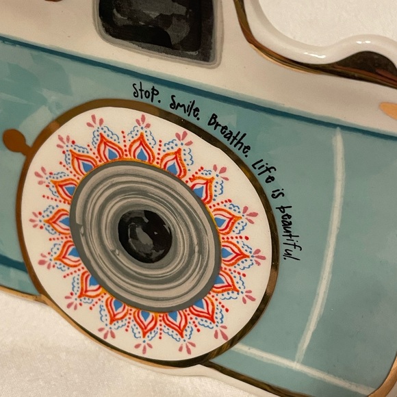 NATURAL LIFE Camera-Shaped Trinket Dish - Blue and White - Picture 2 of 6